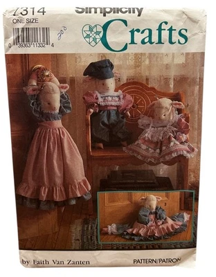 Sheep Lamb Doll Draft Stopper Door Hanger Shelf Sitter Simplicity 7314 Uncut Vtg - Image 1 of 4