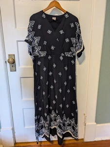 Maxi Vestido Mujer Chicos Talla 3 Azul Manga Corta US XL V Cuello - Imagen 1 de 6