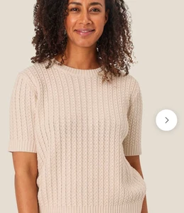 MASAI Beige  Cotton Blend Knitted Fallan Cream Jumper/Top XS Extra Small *VGC - Picture 1 of 7