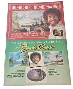 BOB ROSS The Joy Of Painting Volumes 5 (1986) and 14 (1989) Step By Step Guides - Imagen 1 de 5