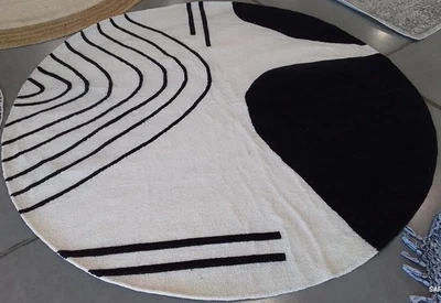 IVORY / BLACK 8'-0" x 8'-0" Back Stain Rug, Reduced Price 1172778026 RD860B-8R - Image 1 of 4