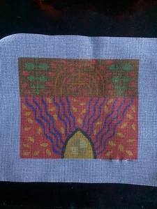 Groovy Sun Needlepoint Kit Unbranded 6.5x5.5 Unstitched - Picture 1 of 6