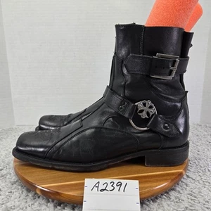 Mark Nason Rock Lives Avenge Black Dragon Cross Strap Big Buckle Boot Mens 10.5 - Picture 1 of 18