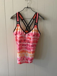 NWOT Zeroxposur Girls Swimsuit Top Pink Padded Bright xxl 16 Tankini - Picture 1 of 10