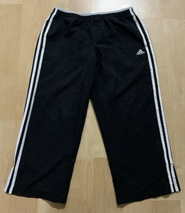 Vintage Y2K Adidas sweatpants size 14 black white stripes baggy wide leg Women - Picture 1 of 7