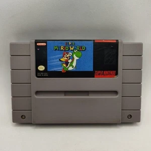 Super Mario World Super Nintendo SNES 1991 Authentic Cleaned Tested and Working - Picture 1 of 11