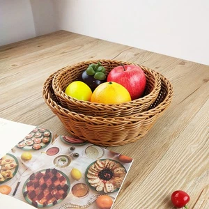 Cesta de almacenamiento de ratán cestas de cocina frutas para verduras tejidas - Imagen 1 de 11