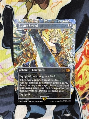 Magic ~ Buster Sword #351 ~ Borderless Non-Foil ~ Final Fantasy ~ Pack Fresh - Image 1 of 2