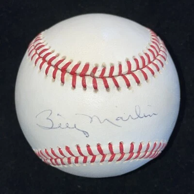 Billy Martin Firmado Rawlings Béisbol JSA LOA New York Yankees Manager Foto 1 de 4