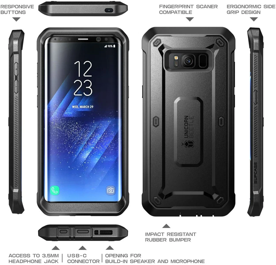 Funda de teléfono SUPCASE de doble capa de protección de grado militar para Samsung Galaxy S8 Foto 1 de 4
