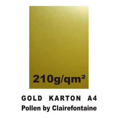 10 Blatt A4 Gold Karton 210g Clairefontaine Metallic goldener Bastelkarton Karte