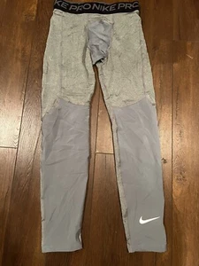 Nike Boys Big Kids Pro Full Length Training Slim Tights X-Large Gray CK4546-091 - Picture 1 of 5