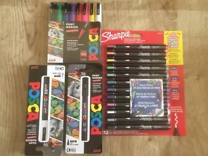 Posca/Sharpie Creative/Paint Markers - 4 Packs (22 Markers) BNIP - Free Postage - Picture 1 of 5
