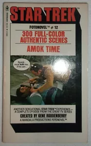 STAR TREK FOTONOVEL AMOK TIME # 12 PAPERBACK VINTAGE GENE RODDENBERRY AUTHENTIC - Imagen 1 de 3