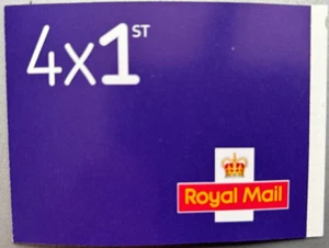2022 ROYAL MAIL 4 1. KLASSE SELBSTKLEBEND BARCOD BRIEFMARKE BUCH QE LL Queen - Bild 1 von 3