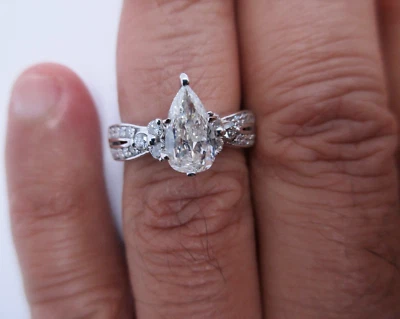 1.55 Carat 14K Gold Diamond Engagement Ring Center=1.05  F-SI2   Value=$14,500 - Image 1 of 4