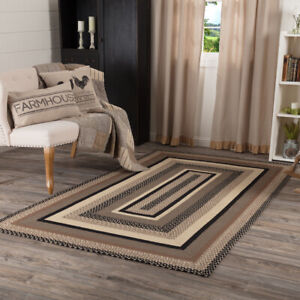 Area Rug Sawyer Mill Charcoal Jute 60x96 Farmhouse Rect No Slip Pad VHC Brands