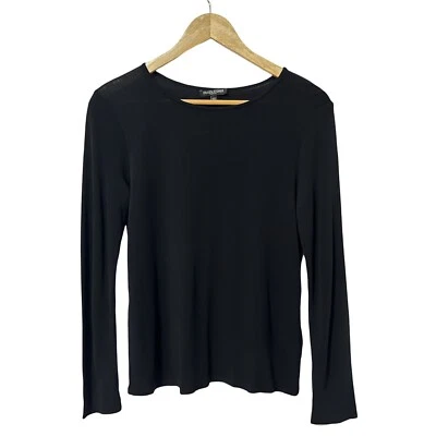 Top Eileen Fisher 100 % seda talla SP negro ligero silencioso lujo dinero antiguo Foto 1 de 4