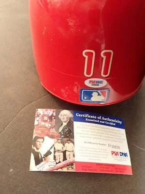 JIMMY ROLLINS #11 SIGNED GAME USED PHILLIES HELMET PSA CERTIFIED - Image 1 of 4