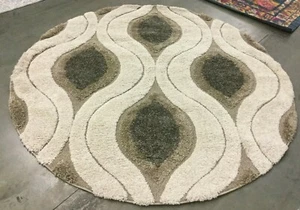 SMOKE 6'-7" X 6'-7" Round Stained Rug, Reduced Price 1172645100 SG461-1179-7R - Picture 1 of 4