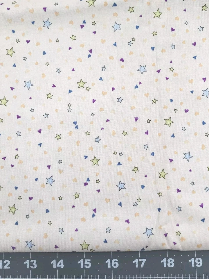 Gorjuss Collection by Santoro-London Multi Color Stars On Cream Fabric 2 Yards - Image 1 of 4