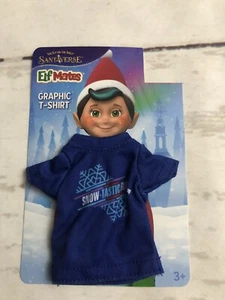 NEW Elf on the Shelf Elf Mates Fun Graphic T Shirt Christmas Blue Snow-tastic - Picture 1 of 2