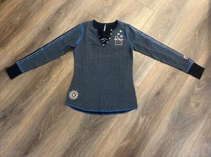 Alp N Rock Sun Valley Henley Top Size L Idaho Beaded & Patches Heather NO TAGS - Picture 1 of 5
