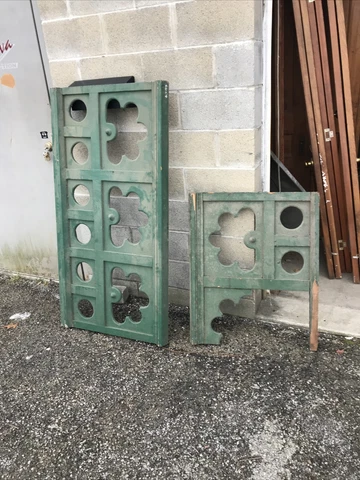 Two Pieces Antique Painted Porch Railing Victorian Cover