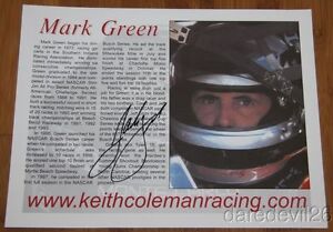 2004 Mark Green signed Love FiFi Chevy Monte Carlo NASCAR Busch postcard