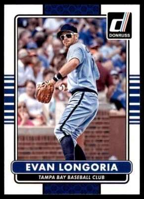 Tarjeta de béisbol Donruss Evan Longoria 2015 Tampa Bay Rays #164 Foto 1 de 2