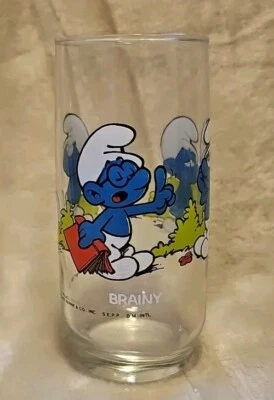 Peyo de vidrio pitufo cerebral 1982 vintage Foto 1 de 4