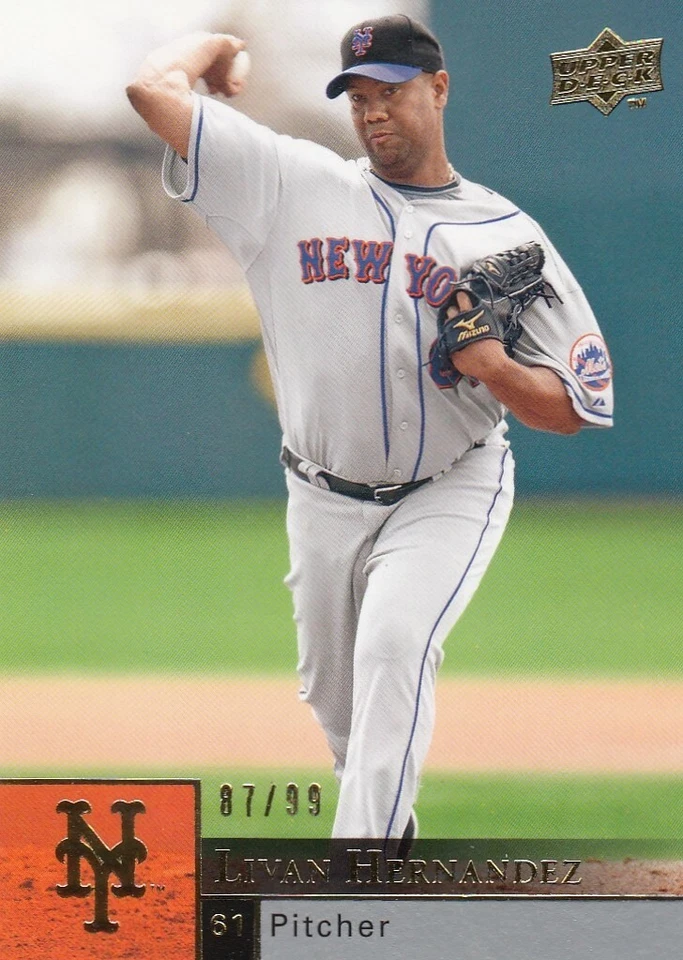 LIVAN HERNANDEZ /99 UPPER DECK UD GOLD NEW YORK METS #749 2009 09 - Image 1 of 1
