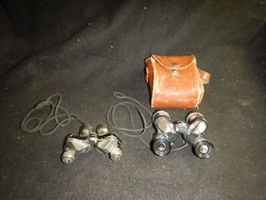 2 Vintage binocular sets AO Co Jupiter Jr & Hercules w case 6x15 6x18 - Picture 1 of 15