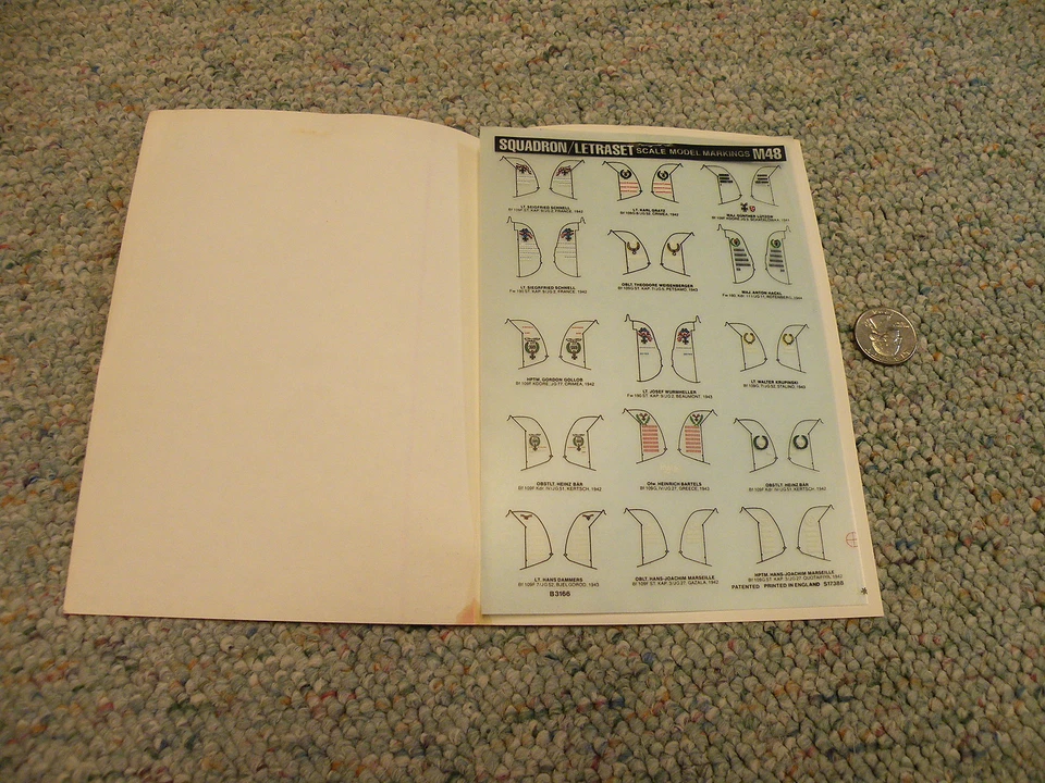 Letraset decals Dry Trfs M48 1/72 1/48 Luftwaffe tail markings aces  L97 - Image 1 of 1