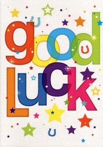 'GOOD LUCK WISHING YOU THE BEST ' GREETINGS CARD AND MATCHING ENVELOPE 5" X 7" - Picture 1 of 3