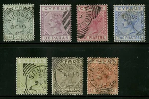 Cyprus  1882-94  Scott # 19-25  USED Set - Bild 1 von 1