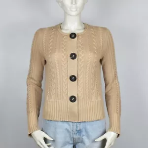 IRIS VON ARNIM Damen 100% KASCHMIR Zopfmuster Strickjacke Pullover Italy Größe M - Picture 1 of 8
