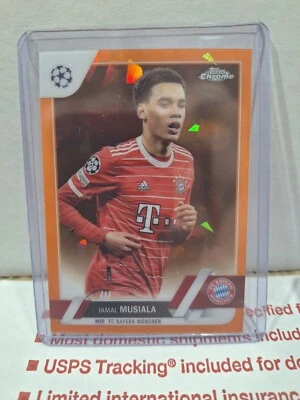 2022-23 Topps Chrome UEFA Sapphire Jamal Musiala Orange Variation SP /50 #42 - Image 1 of 4