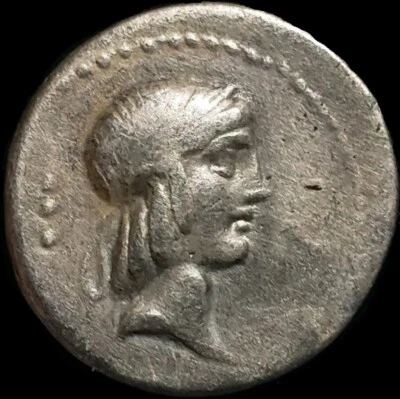 L.C. Piso Frugi c.90 BC Silver Denarius. Roman Republic  - Image 1 of 2