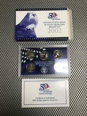 2002 United States Mint 50 State Quarters Proof Set w/ Box & COA - Image 1 of 3