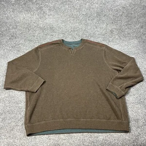 Tommy Bahama Pullover Sweater Mens 2XL Brown Reversible V Neck Cotton - Picture 1 of 12