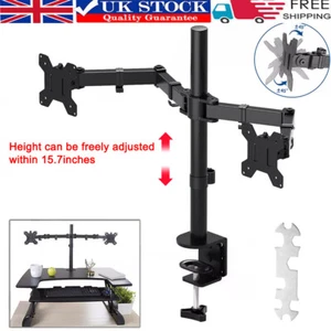 13"- 32" Double Dual Display Computer Screen Monitor Arm Mount Desk Stand LED CC - Picture 1 of 14