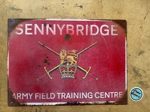 Sennybridge Training Sign Rusty Weathered Worn Military Field Army British - Picture 1 of 2