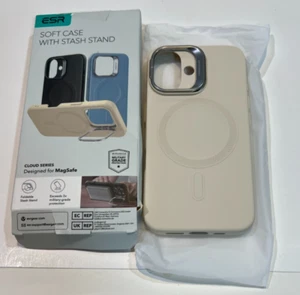 ESR Soft Case, Stash Stand, Magnetic Charging, iPhone 16 Tan - Picture 1 of 4