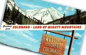 Tarjeta postal colorida CO Saludos desde Colorado Tierra de Montañas Poderosas - Imagen 1 de 2