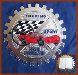 FERRARI TOURING SPORT CAR RALLYE - Placa adorno emblema decoraciòn de aluminio - Imagen 1 de 1