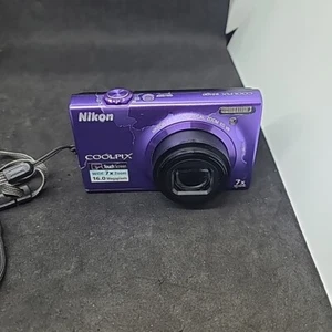 Nikon COOLPIX S6100 16.0MP Digital Camera Purple With Battery - Scratched Lens - Picture 1 of 4
