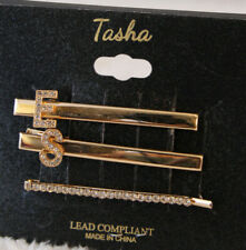 Nordstrom TASHA Bridal Hair Clip GOLDEN E S Headpiece Set 3 Name Alphabet JEWEL