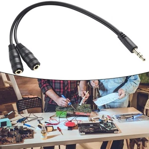 Stereo Headphone Audio Male To 2Female Y Splitter Cable Adapter PlugJack 3.5 Mm - Afbeelding 1 van 12