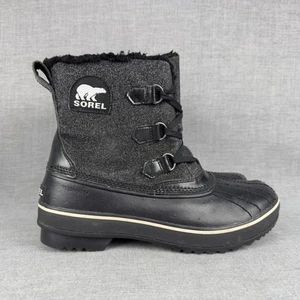 Sorel Boots Womens Size 9.5 Black Waterproof Faux Fur Snow Winter NL2027-010 - Picture 1 of 12